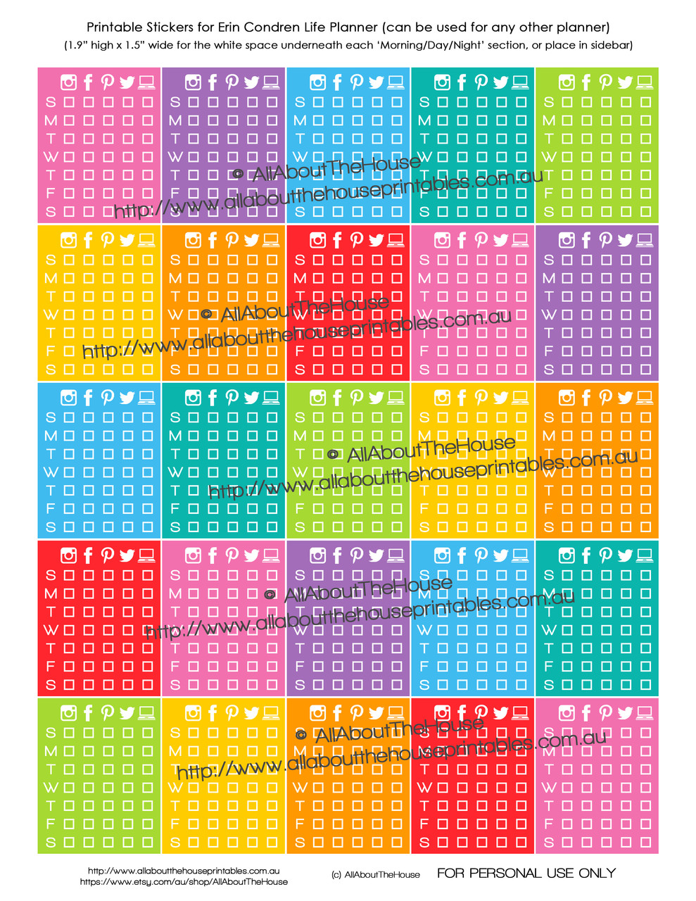 Social Media Planners Stickers Printable - ECLP Finish Box (or any planner) graphic about Planner Stickers Printable named Social Media Planners Stickers Printable - ECLP Complete Box (or any planner)
